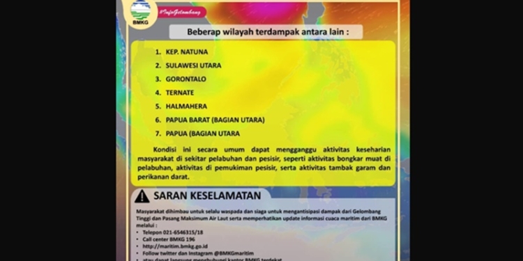 Beberapa wilayah di Indonesia yang terdampak gelombang tinggi air laut termasuk Provinsi Gorontalo. (Foto: Istimewa)