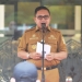 Wali Kota Gorontalo, Marten Taha saat memberikan arahan di apel kerja mengawali tahun 2022 di Halaman Kantor Wali Kota Gorontalo, Senin (3/1/2021). (Foto: Putra/Gopos)