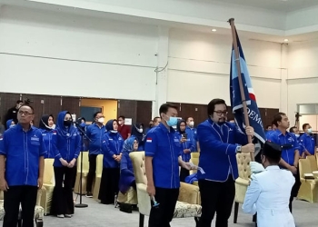 Pelantikan DPD Partai Demokrat Provinsi Gorontalo, Selasa (4/1/2022). (sari/gopos)