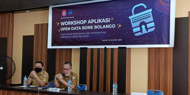 Workshop pengenalan aplikasi Open Data yang diselenggarakan oleh Dinas Komunikasi dan Informasi Kabupaten Bone Bolango. (Foto Irul/Diskominfo)