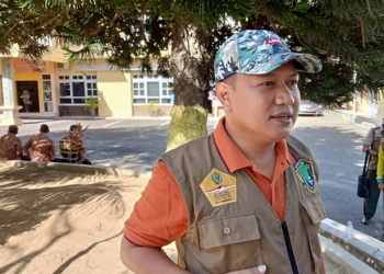 Sekwan Dekot Gorontalo, N.R Monoarfa, usai mengikuti serangkaian kegiatan peringatan HUT Bandan Panangulangan Bencana Daerah (BPBD) Kota Gorontalo yang ke-13, di kantor walikota Gorontalo. Jum'at (14/1/2022). Foto : Sari/gopos