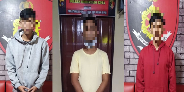 Tiga tersangka baru penikaman di Kelurahan Padebuolo, Kecamatan Kota Timur, Kota Gorontalo yang menewaskan Ilham Kamaru. (Polres Gorontalo Kota)