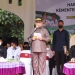 Wagub Gorontalo, Idris Rahim saat membacakan pidato tertulis Menteri Agama RI pada upacara peringatan Hari Amal Bakti (HAB) ke-76 Kementerian Agama tingkat Provinsi Gorontalo di Alun-Alun Tilamuta, Kabupaten Boalemo, Senin (3/1/2022). (Foto : Haris)