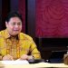 Menteri Koordinator Bidang Perekonomian Airlangga Hartarto,  saat melaksanakan Rapas Evaluasi PPKM, secara virtual, Minggu (16/01/2022). (Foto: Sumber ekon.go.id)