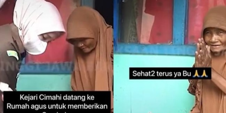 Detik-detik Mengharukan Jaksa Agung Beri Restorative Justice ke Agus. (TikTok/@kejaksaan.ri)