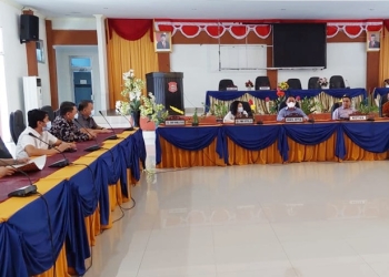 kunjungan kerja yang di laksanakan oleh Dekab Tomohon ke Dekab Bone Bolango di gedung Dekab Bone Bolango, Selasa (25/1/2022). (Foto: Istimewa)