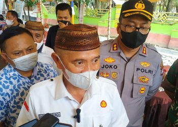 Bupati Pohuwato Saipul Mbuinga di Dampingi Kapolres Bersama Dandim 1313/ Pohuwato. Rabu 16/02/2022 (Yusuf/Gopos)