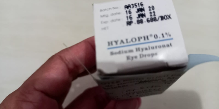 Obat tetes mata yang diterima pasien RSBP Pohuwato yang telah melewati masa kedaluwarsa. (yusuf/gopos)