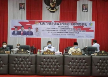 Wawali Nayodo Hadiri Paripurna DPRD Kotamobagu