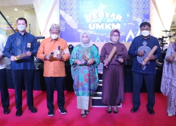 Pembukaan Gebyar UMKM, Sabtu (26/2/2022) di Gorontalo Mall, Kota Gorontalo. (hms/deprov)
