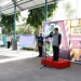 Wagub Gorontalo H. Idris Rahim (kanan) menjadi pembina apel pada peringatan Bulan K3 tingkat Provinsi Gorontalo di halaman kantor PT. PLN UPDK Gorontalo, Jumat (18/2/2022). (Foto: Haris)