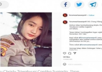 Seorang oknum polisi wanita (Polwan) yang berdinas di Polresta Manado, dikabarkan hilang dan meninggalkan tugas sejak November 2021 lalu. (Foto: Suara.com)