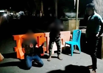 Kedua Pelaku Dinamakan Sat Reskrim Polres Pohuwato. Selasa 01/02/2022 (Foto: Istimewa)