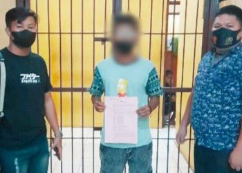 Satuan Reserse Kriminal (Reskrim) Polres Kepulauan Talaud mengamankan seorang pria (SM) (23), warga Kecamatan Beo pada hari Sabtu (5/2/2022). (Foto: Humas Polda Sulut)