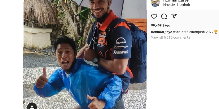 Risman Staf Hotel Mandalika Viral, Sempat Prediksi Miguel Menang MotoGP (instagram/@richman_taye)