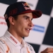 Pebalap Repsol Honda, Marc Marquez saat menghadapi konferensi pers jelang balapan di Sirkuit Mandalika, Lombok Tengah, Nusa Tenggara Barat, Kamis (17/3/2022). (Suara.com)