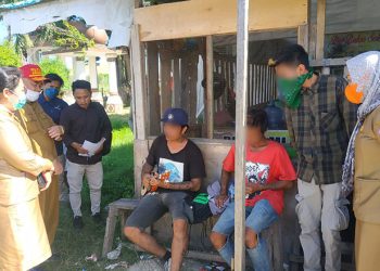 Sejumlah Anak-Anak Terlantar Diberikan Pembinaan Oleh Dinas Sosial Kabupaten Pohuwato. Selasa 01/03/2022 (Yusuf/Gopos)
