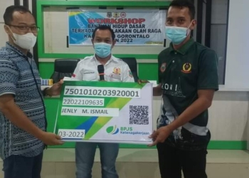 KONI Kabupaten Gorontalo menggelar Workshop 'Bantuan Hidup Dasar Terhadap Kecelakaan Olahraga, di aula Dinas Kesehatan Kabupaten Gorontalo, Minggu (13/3/2022). (Foto: Istimewa)