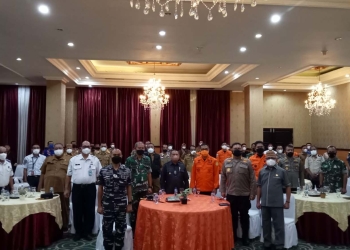 Rapat kordinasi SAR daerah, Provinsi Gorontalo, tahun 2022 di hotel grand Q, Kota Gorontalo, Senin (28/3/2022). (Foto: Sari/gopos)
