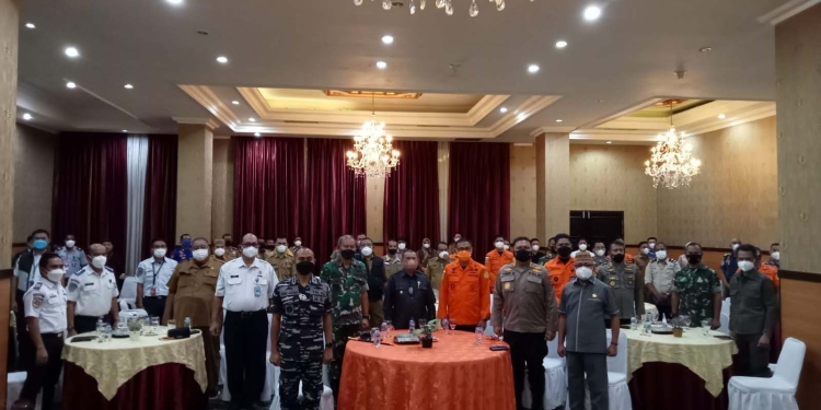 Rapat kordinasi SAR daerah, Provinsi Gorontalo, tahun 2022 di hotel grand Q, Kota Gorontalo, Senin (28/3/2022). (Foto: Sari/gopos)