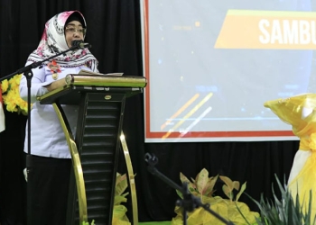 Wakil Bupati Pohuwato, Suharsi Igirisa, memberikan sambutan pada kegiatan DRPPA di Gedung Panua Kantor Bupati Pohuwato, Rabu 23/03/2022 (Istimewa)