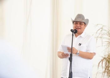 Menteri Koordinator Bidang Perekonomian Airlangga Hartarto saat pidato pembukaan 1st Indonesia-Europe Business Forum: Enhancing Partnership for Stronger Economic Recovery, Selasa (1/3/2022). (Foto: Sumber ekon.go.id)