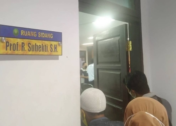 Sidang perkara perjanjian fidusia di PN Gorontalo, Rabu (2/3/2022) (muhajir/gopos)