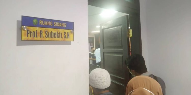 Sidang perkara perjanjian fidusia di PN Gorontalo, Rabu (2/3/2022) (muhajir/gopos)