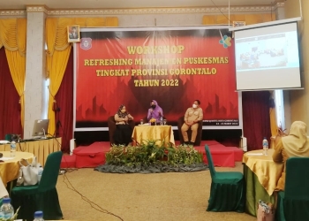 Workshop refreshing manajemen puskesmas tahun 2022 tingkat Provinsi Gorontalo, Selasa (22/3/2022) (muhajir/gopos)