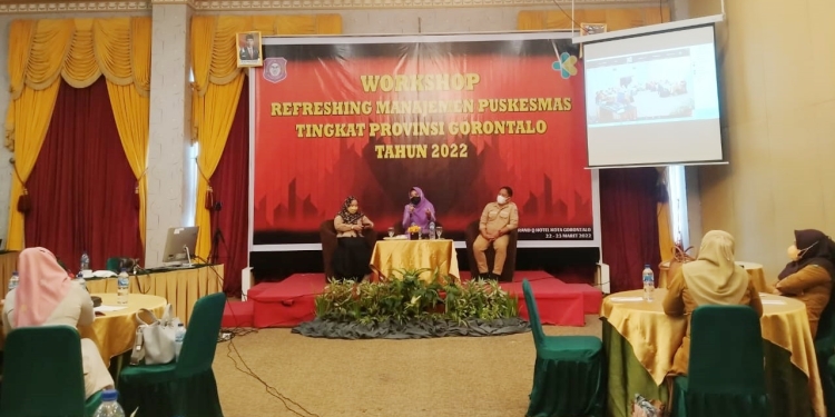 Workshop refreshing manajemen puskesmas tahun 2022 tingkat Provinsi Gorontalo, Selasa (22/3/2022) (muhajir/gopos)