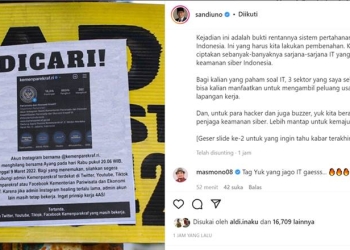Akun Kemenparekraf Hilang