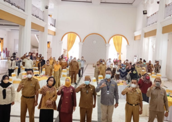 Kegiatan pra launching Gorontalo Digital yang dilaksanakan oleh Dinas Kominfo dan Statistik Provinsi Gorontalo,  yang dibuka oleh Sekdaprov Gorontalo,  berlangsung di gedung Bele Limbui,  Selasa (29/3/2022). (Foto: Echin)