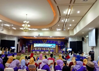 Rapat paripurna DPRD kota Gorontalo dalam rangka peringatan HUT Kota Gorontalo ke 294 tahun, Sabtu (19/3/2022). (Foto: Sari/gopos)