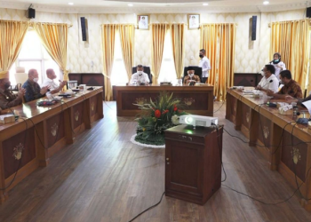 Suasana sidang penetapan pengusulan H.B Jassin sebagai Pahlawan Nasional yang dipimpin oleh Wagub Gorontalo H. Idris Rahim di Ruangan Huyula Gubernuran Gorontalo, Rabu (16/3/2022). (Foto: Fikri)