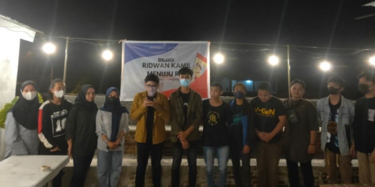Gerakan Pemuda Gorontalo Satu saat mendeklarasikan Ridwan Kamil sebagai Calon Presiden 2024. Foto (Ari/Gopos)