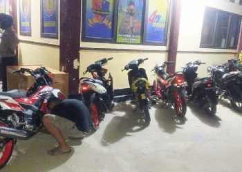 Resahkan Warga, Polsek Mananggu Sita 7 Kenderaan Berknalpot Racing. (Istimewa)