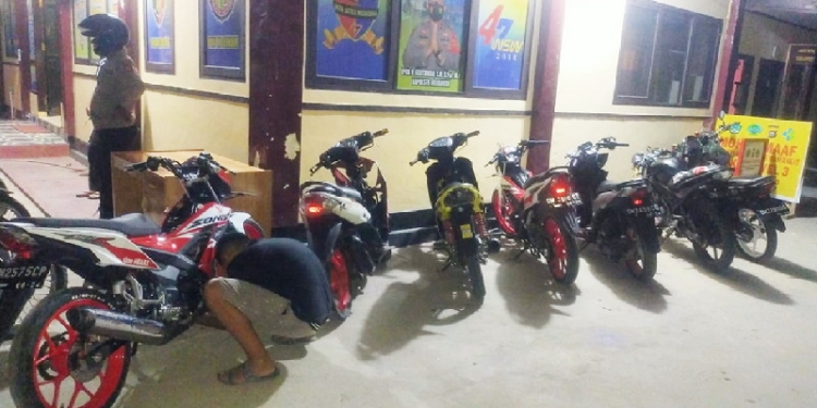 Resahkan Warga, Polsek Mananggu Sita 7 Kenderaan Berknalpot Racing. (Istimewa)