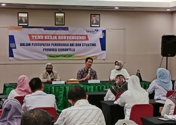 Kegiatan Temu Kerja Konvergensi dalam percepatan penurunan AKI dan Stunting Provinsi Gorontalo di Hotel Maqna Gorontalo, Rabu (13/7/2022). (Foto: Putra/Gopos)