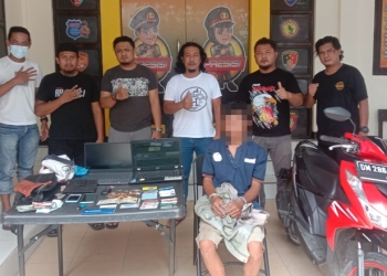 Pelaku pencurian laptop dan handphone diamankan Tim Rajawali Polres Gorontalo Kota, Sabtu (16/4/2022) (istimewa)