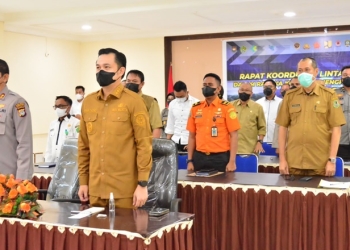 Wakil Wali Kota Gorontalo, Ryan F. Kono mengikuti rapat di Mapolres Gorontalo, Senin (18/4/2022) (istimewa).