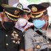 Kebersamaan Letkol Kav Embi Triono dan AKBP Juprisan Pratama Ramadhan Nasution saat menghadiri peringatan HUT ke-15 Kabupaten Gorontalo Utara. (foto.istimewa)