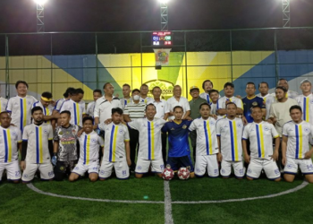 Pembukaan Gorontalo Mini Soccer Turnamen tahun 2022 yang dilaksanakan di Lapangan Amal Mini Soccer, Selasa (5/4/2022) malam. (Foto: Thomas)