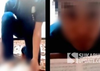 Kolase tangkapan layar video viral di Sukabumi seorang remaja injak alquran sambil tantang umat muslim. [Sukabumiupdate.com/Istimewa]