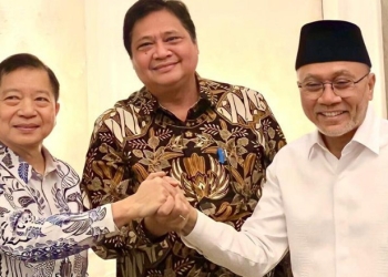 Tiga pimpinan parpol, Ketua Umum Partai Golkar Airlangga Hartarto, Ketum Partai Persatuan Pembangunan (PPP) Suharso Monoarfa, dan Ketum Partai Amanat Nasional (PAN) Zulkifli Hasan menggelar pertemuan di Jakarta, Kamis (12/5) petang.
