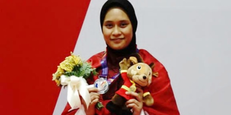 Atlet Taekwondo perwakilan Provinsi Gorontalo, Silvana Lamanda berhasil menyumbangkan medali perak diajang Sea Games Vietnam 2021. (Foto: Istimewa)