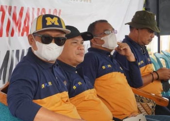 Pimpinan dan anggota Dewan Perwakilan Rakyat Daerah (DPRD) Kota Gorontalo, menghadiri kegiatan  Ground Breaking pekerjaan optimalisasi sistem pengelolaan air minum (SPAM) bertempat di instalasi pengelolaan air Botu, Jalan Sapta Marga, Kecamatan Dumbo Raya, Kota Gorontalo.(Foto Oyan Humas)