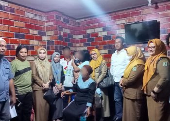 DPPKB-P3A Kota Gorontalo saat mengunjungi Polres Gorontalo kota, Senin (23/5/2022). Foto : Sari/gopos