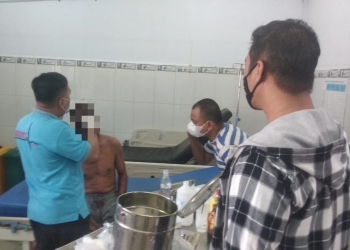 Korban pembacokan menjalani perawatan di RSAS karena luka sobek di bagian kepala (istimewa)