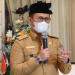 Pj Gubernur Gorontalo Hamka Hendra Noer saat memberikan sambutannya, usai penyelenggaraan adat Mopotilolo oleh Pemda Bone Bolango, saat kunker perdana Hamka ke Kabupaten Bone Bolango, Selasa (24/5/2022). (Foto: Salman)