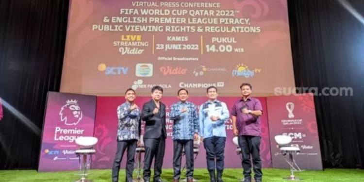 Konferensi pers berkaitan dengan nobar Piala Dunia 2022. (Suara.com)